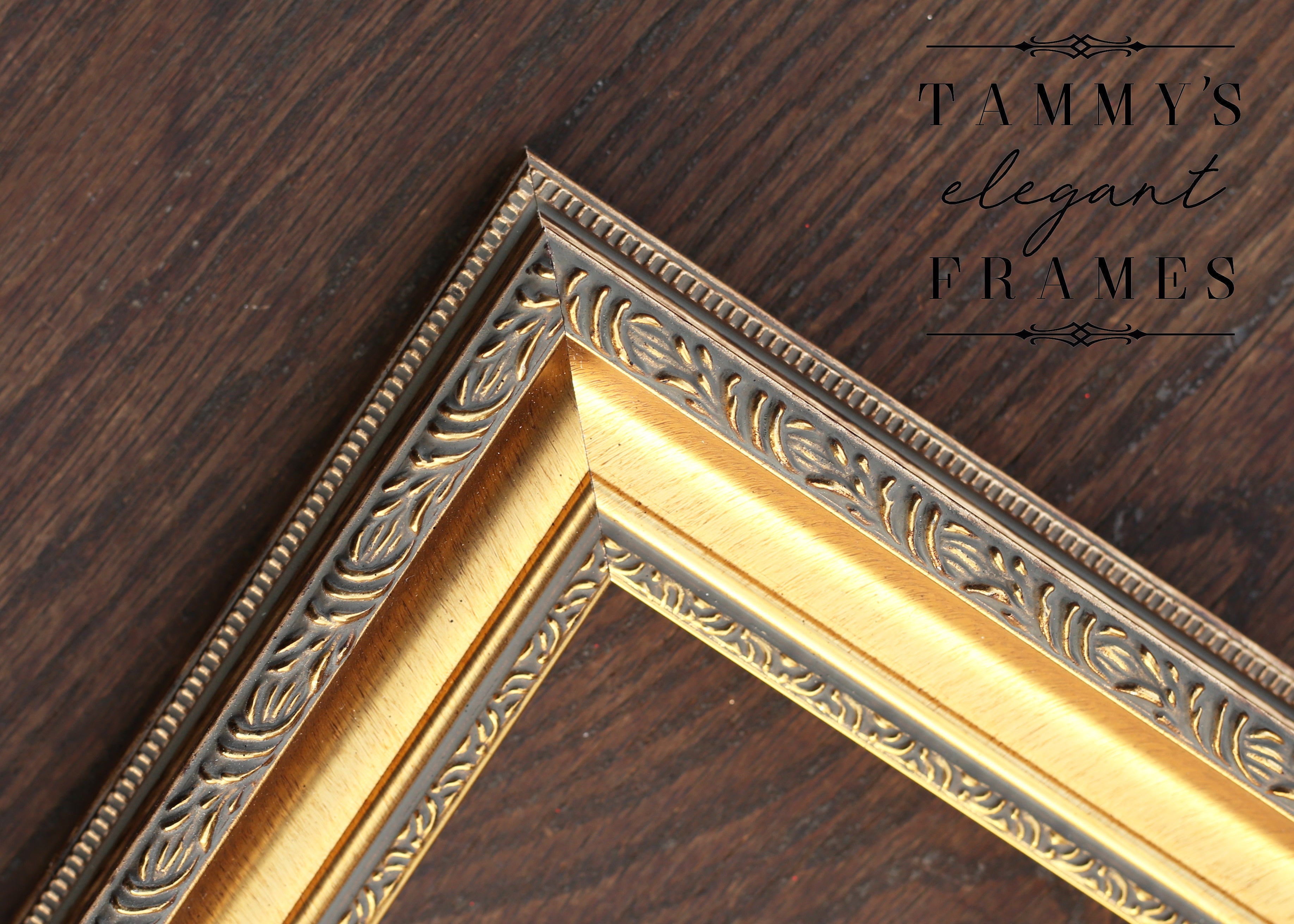 2" Ornate, Antique Gold Picture Frame