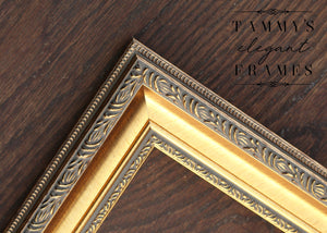 2" Ornate, Antique Gold Picture Frame