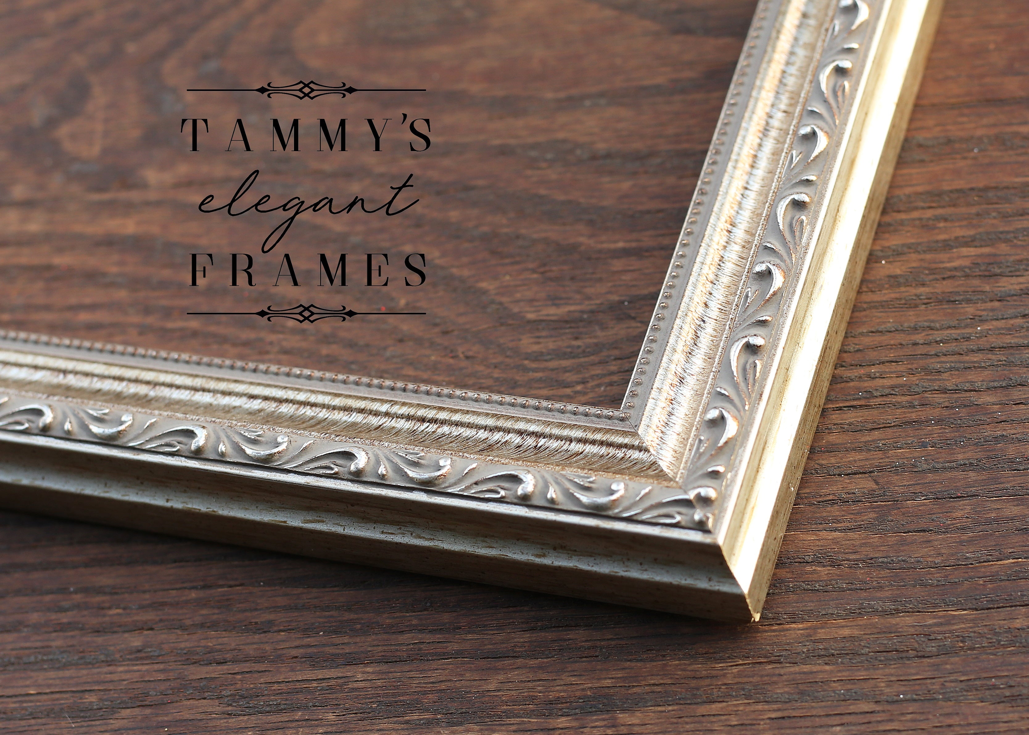 1-1/4" Ornate, Antique Silver Picture Frame