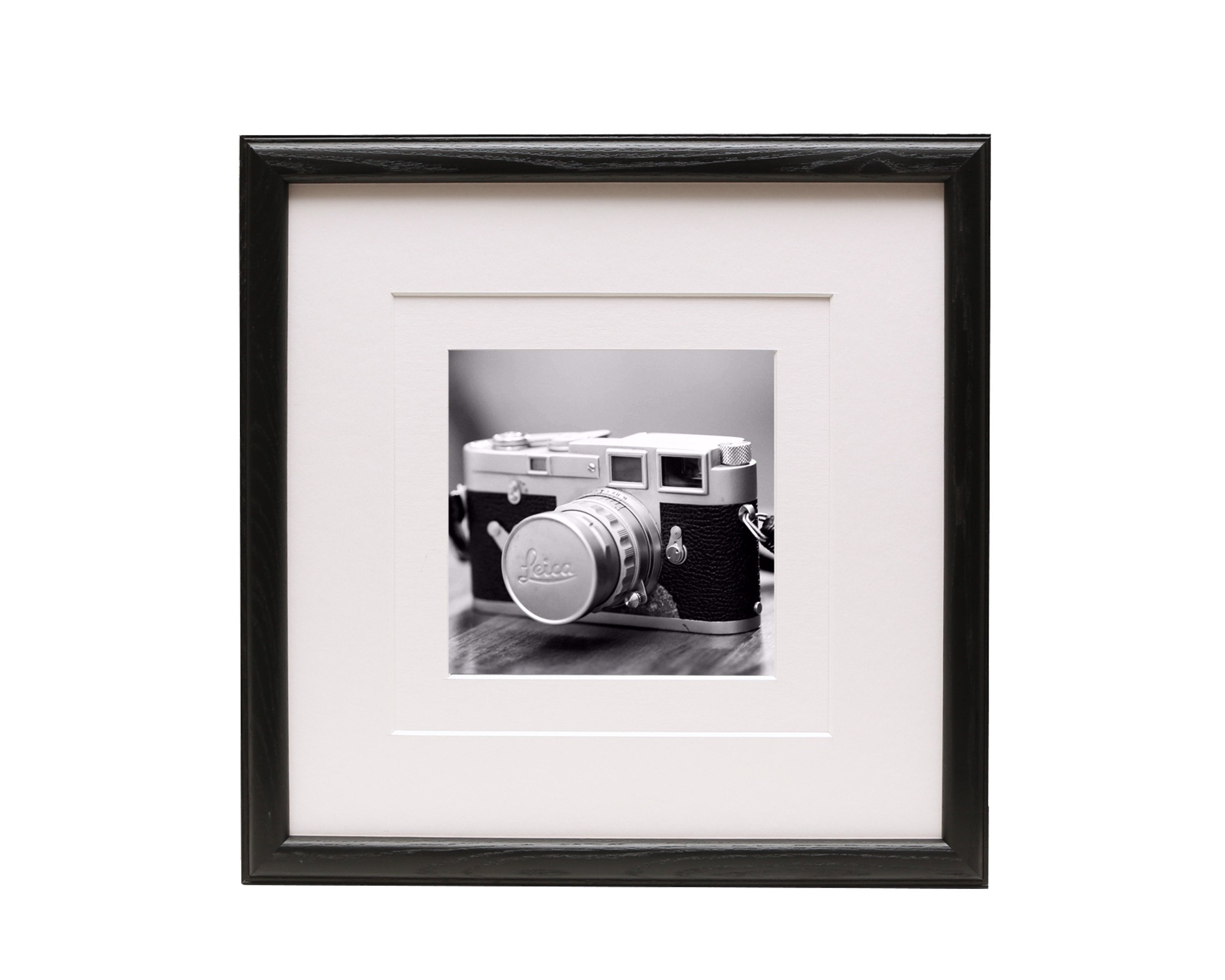 Black Photo Frame - Double White Mat, 12 x 12 Square Frame
