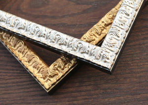 Ornate antique gold and silver picture frames
