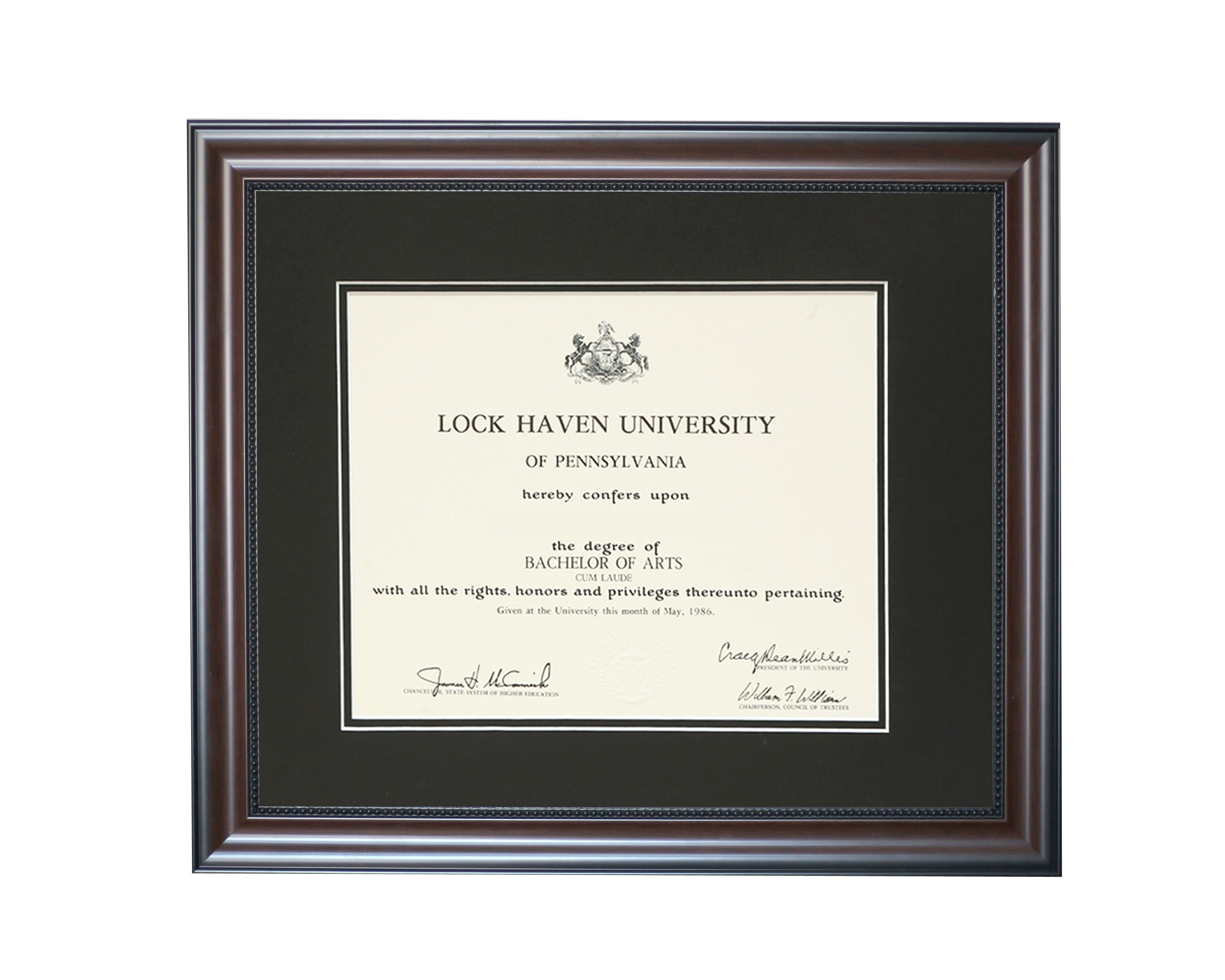 8-1/2"x11" Walnut Bead Graduation Diploma Frame